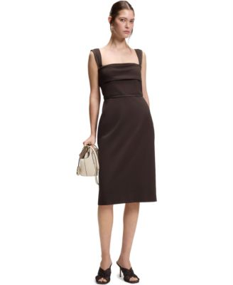 BOSS by Women's Slim-Fit Jersey Layered Detail Dress
