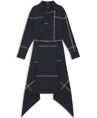 BOSS by Women's Cotton Canvas Collared Shirt Dress