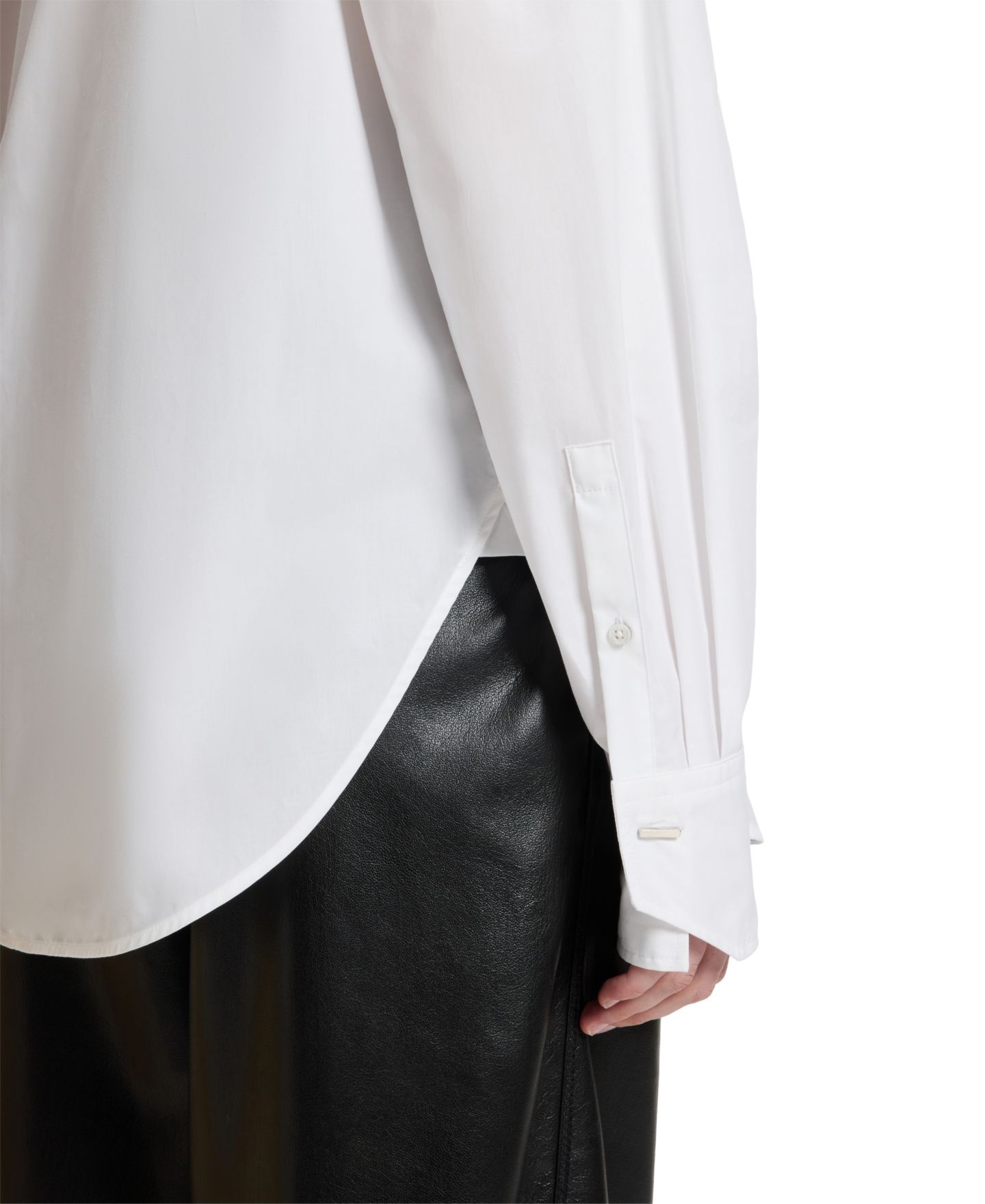 Женская блузка Hugo Boss BOSS by Cotton Oversized-Fit, цвет: Белый — фото 2