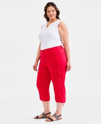 Plus Size Cargo Capri Pants