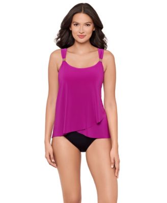 DD Cup Razzle Dazzle Underwire Asymmetrical Tankini Top