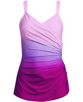 Women's Long Torso SlenderSuit V-Neck Skirted Low Leg One Piece