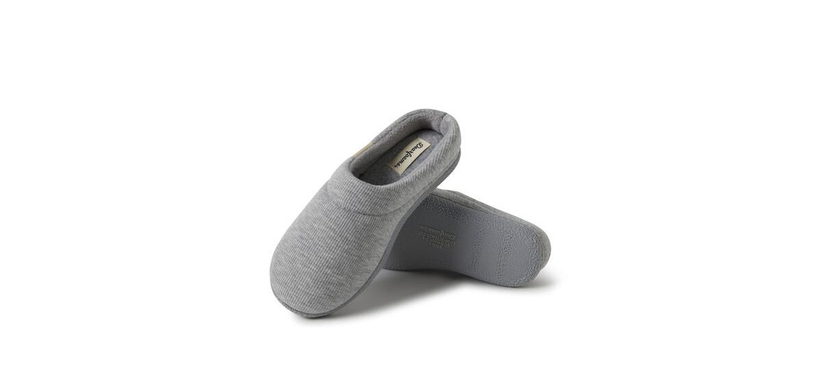 Dearfoams Women's Lacey Rib Knit House Shoe Clog Slipper