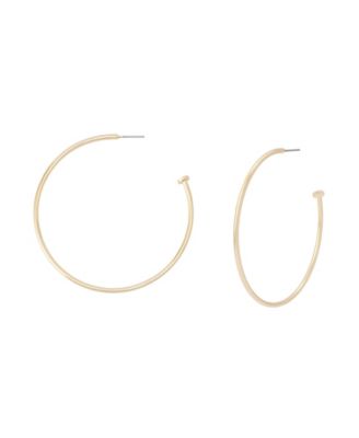 Silver Minimal Large Hoop Earrings