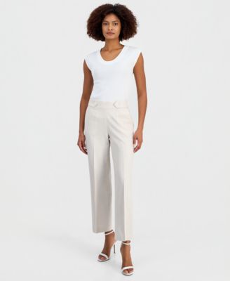 Petite Tab-Waist Pull-On Trousers