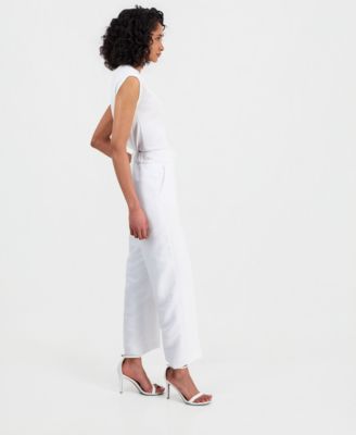 Petite Tab-Waist Pull-On Trousers