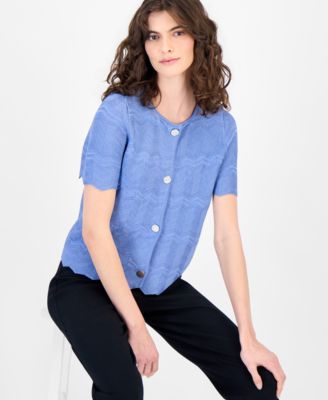 Women's Zigzag Short-Sleeve Cardigan