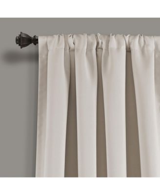 Insulated Rod Pocket Room Darkening Window Curtain Panels, Pair - Drapes - Beige Curtains for Bedroom or Living Room
