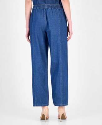 Women's Cotton High-Rise Wide-Leg Jeans