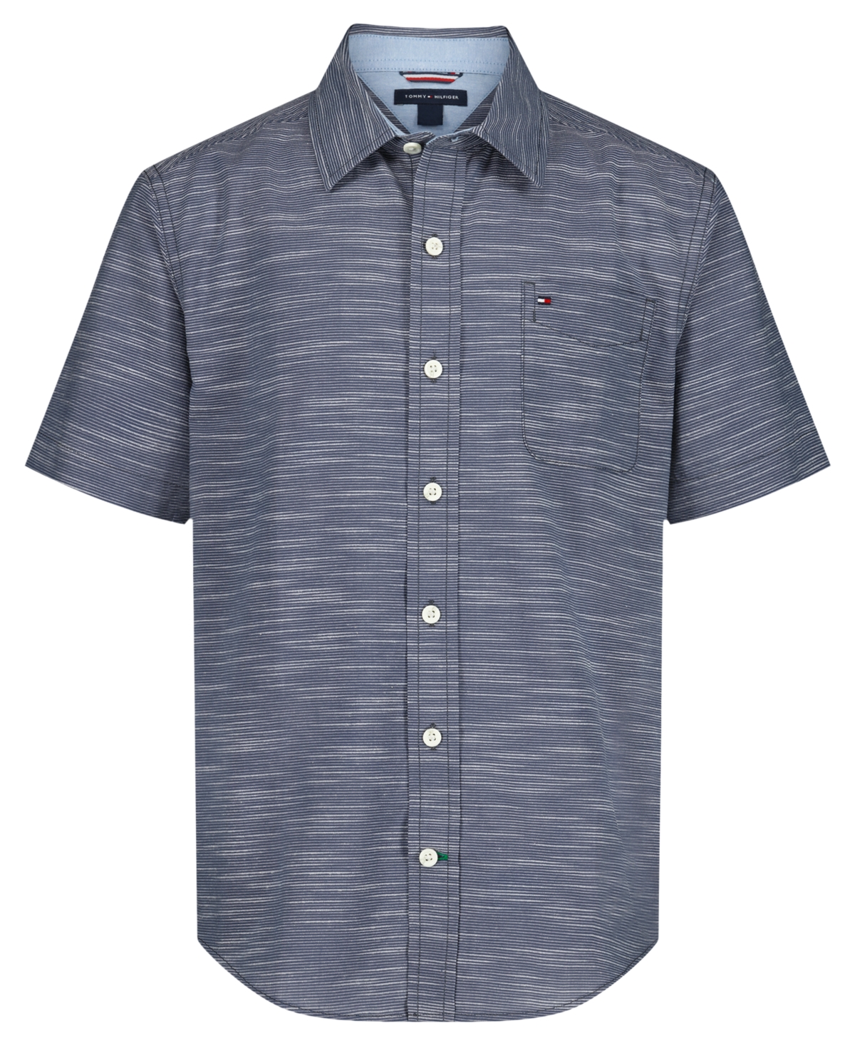 Tommy Hilfiger Boys' 8-20 Short-Sleeve Woven Shirt - Navy Blazer