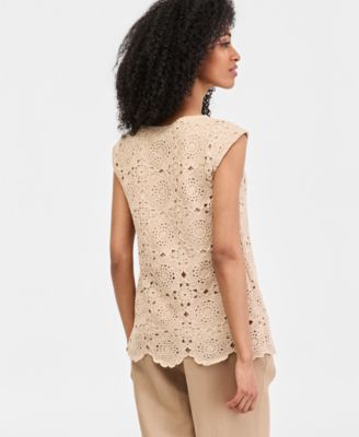 Women's Crocheted Sleeveless Top