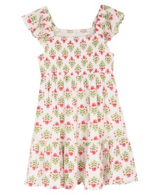 Girls' 2T-6X Smocked Tiered Dress