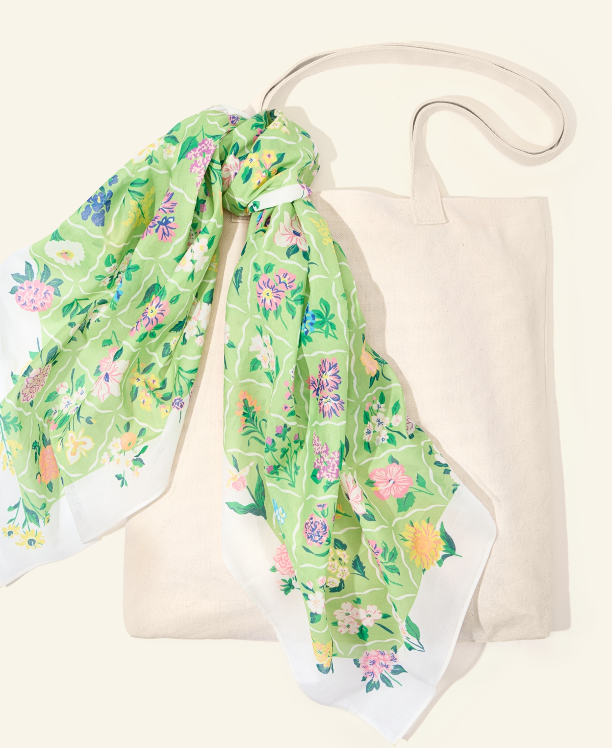 Macy's Flower Show State Flowers Print Cotton Scarf, Macy's Exclusive