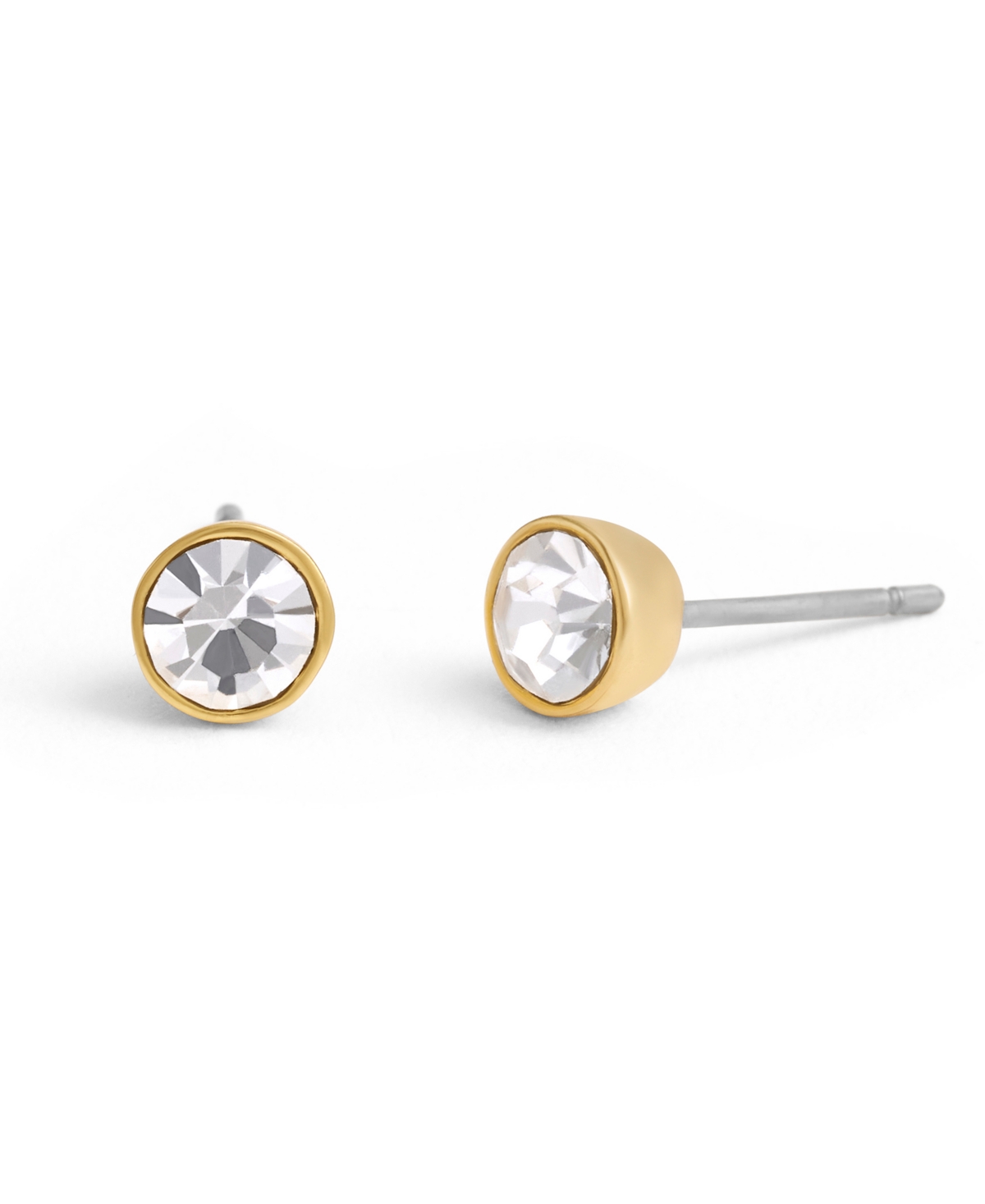 Coach Faux Stone Halo Round Stud Earrings