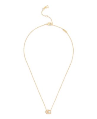 Faux Stone Pav&eacute; Signature C Necklace