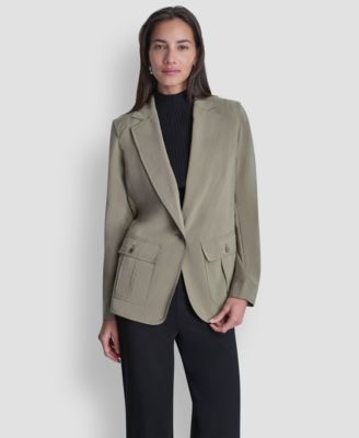 Women's Peak Lapel Collar Sueded Fuji Blazer