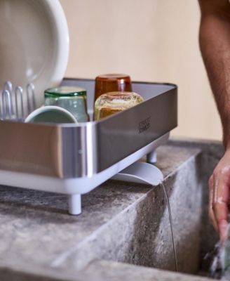 Extend Steel Plus 6.75" Expandable Dish Rack with Wine Glass Holder