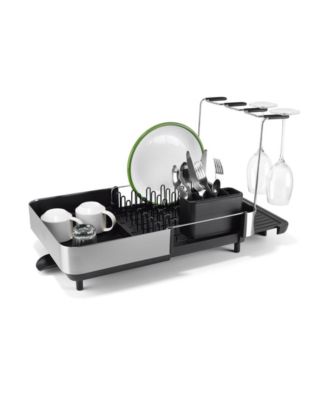 Extend Steel Plus 6.75" Expandable Dish Rack with Wine Glass Holder
