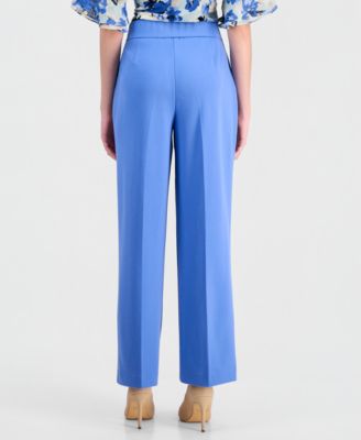 Petite Ruffle-Cuff Top & Pleated Pull-On Pants