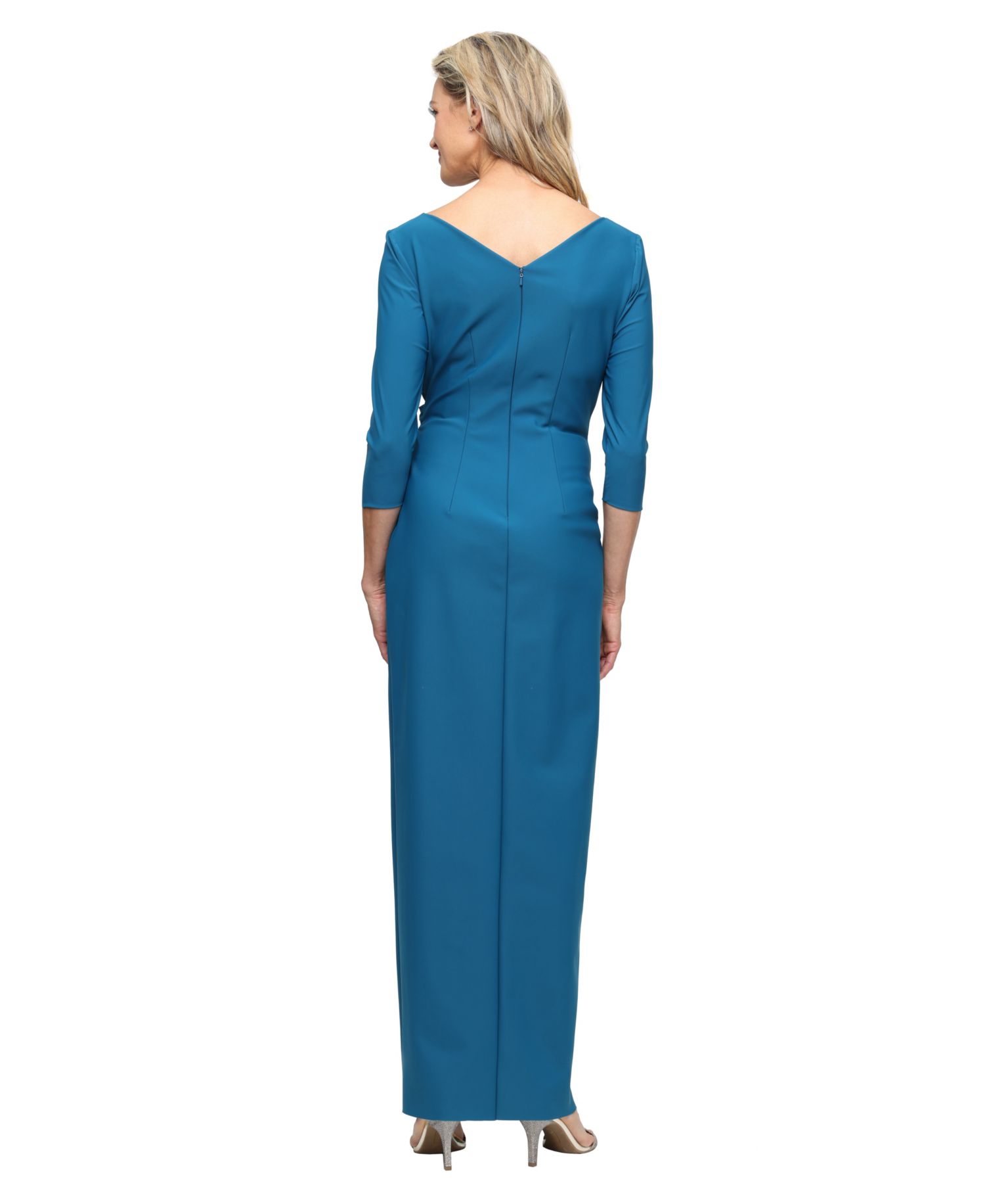 Women's V-Neck Cascade Ball Gown