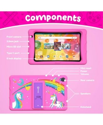 K80A 8" Kids Learning Tablets, Disney eBook Pre-Installed, Android 13, 32GB, Kid-Proof Case & Stylus