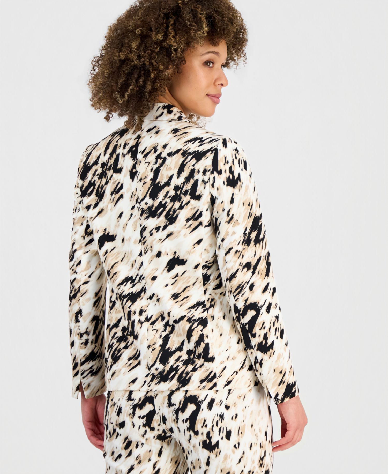 Women's Animal-Print One-Button Blazer