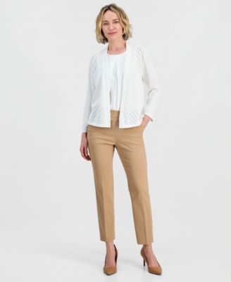 Women's Pointelle Open-Front Cardigan
