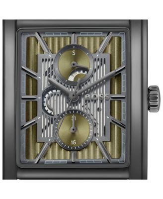 Men's Principle Dress Multi Quartz Multi Black Leather Watch, 42.5mm