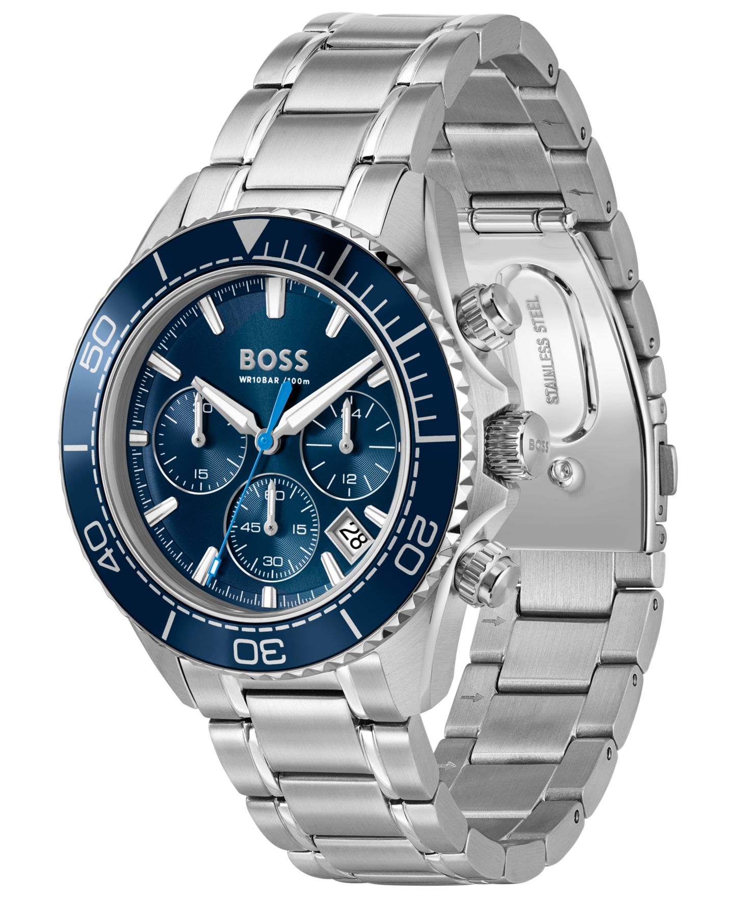 Мужские часы Hugo Boss Sealiner Quartz Chrono из нержавеющей стали, 44 мм — фото 2