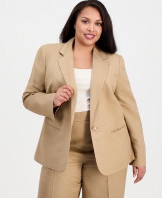 Plus Size Notch Collar Jacket