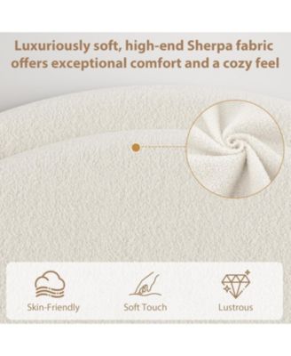 Queen Size Bed Frame with Storage Drawers, Upholstered Boucle Platform, Round Headboard, Heavy-Duty