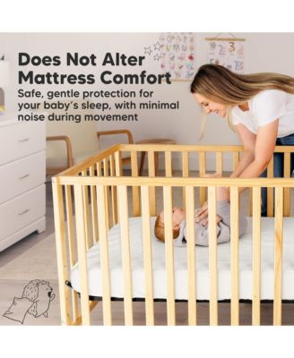 1-Pack Protect+ Waterproof Crib Mattress Protector Cover, Mavy Quilted Cotton Baby Mattress Topper, Toddler Crib Sheet