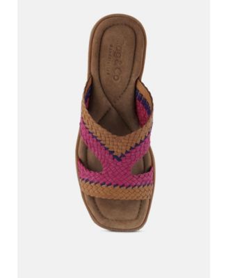 Rag and Co Womens Eirata Genuine Mesh Leather Slip-On Flats