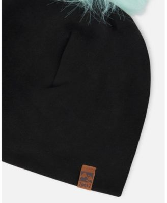 Girl Stretch Jersey Hat with Pompom - Toddler|Child