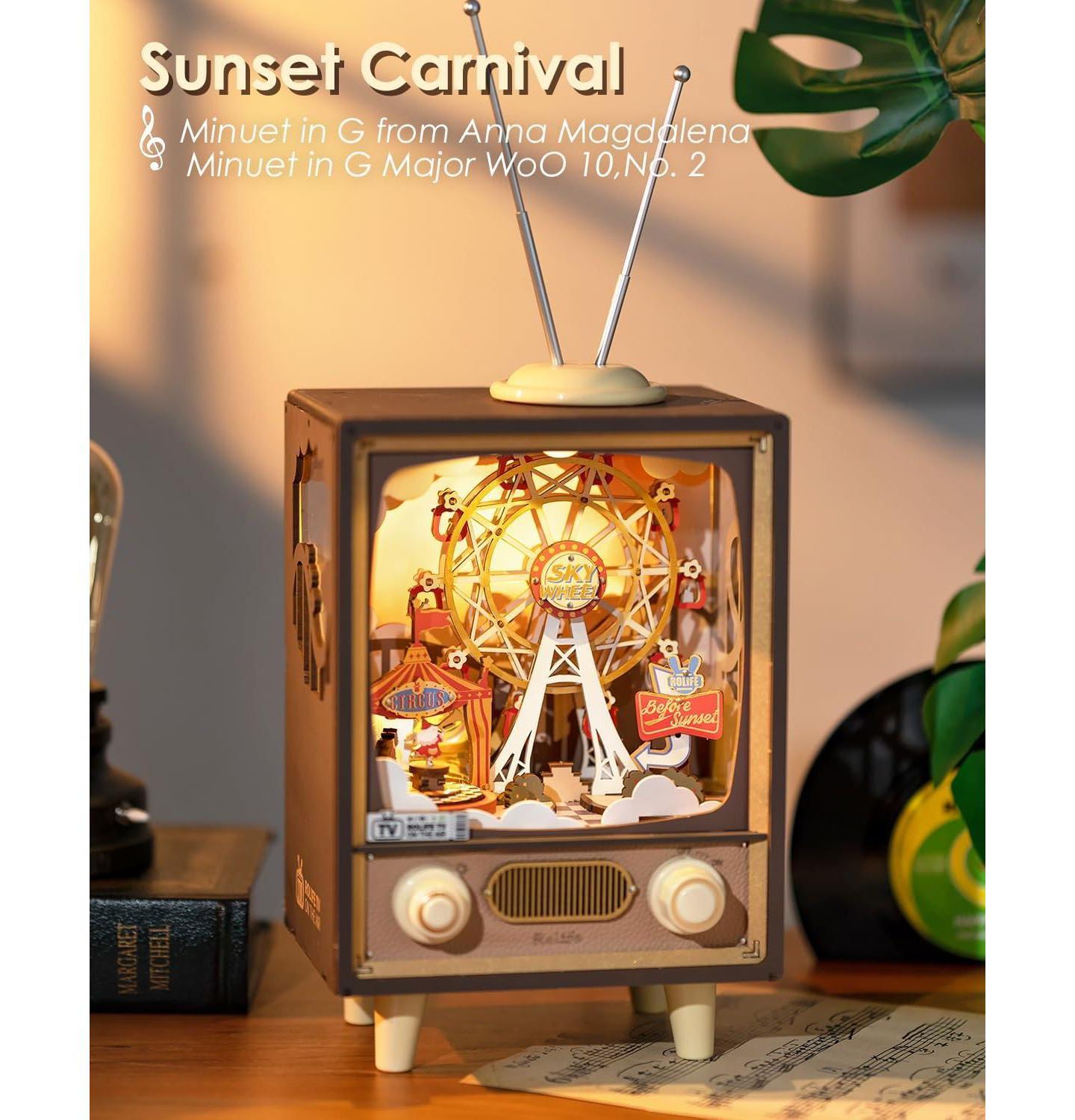 Детский пазл Robotime Sunset Carnival 3D Wooden Music Box 174-Piece Puzzle, Ages 14+ — фото 3