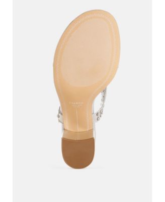 Womens Chan Metallic Studded Statement Heels