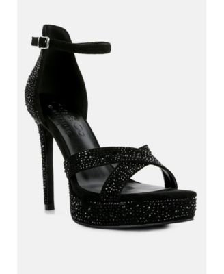 REGALIA Womens Rhinestone Embellished Stiletto Sandals