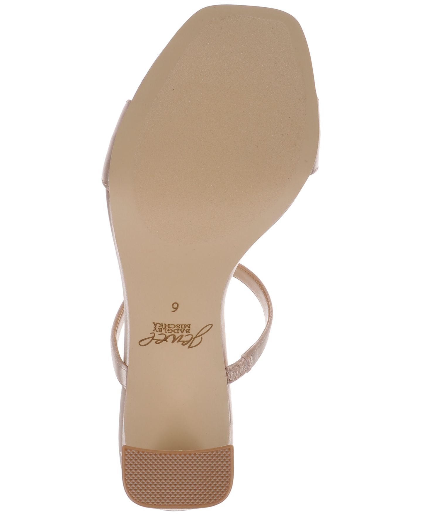 Женские сандалии Jewel Badgley Mischka Pacifica Slip-On Dress Slide, цвет: Тёмный телесный атласный — фото 5