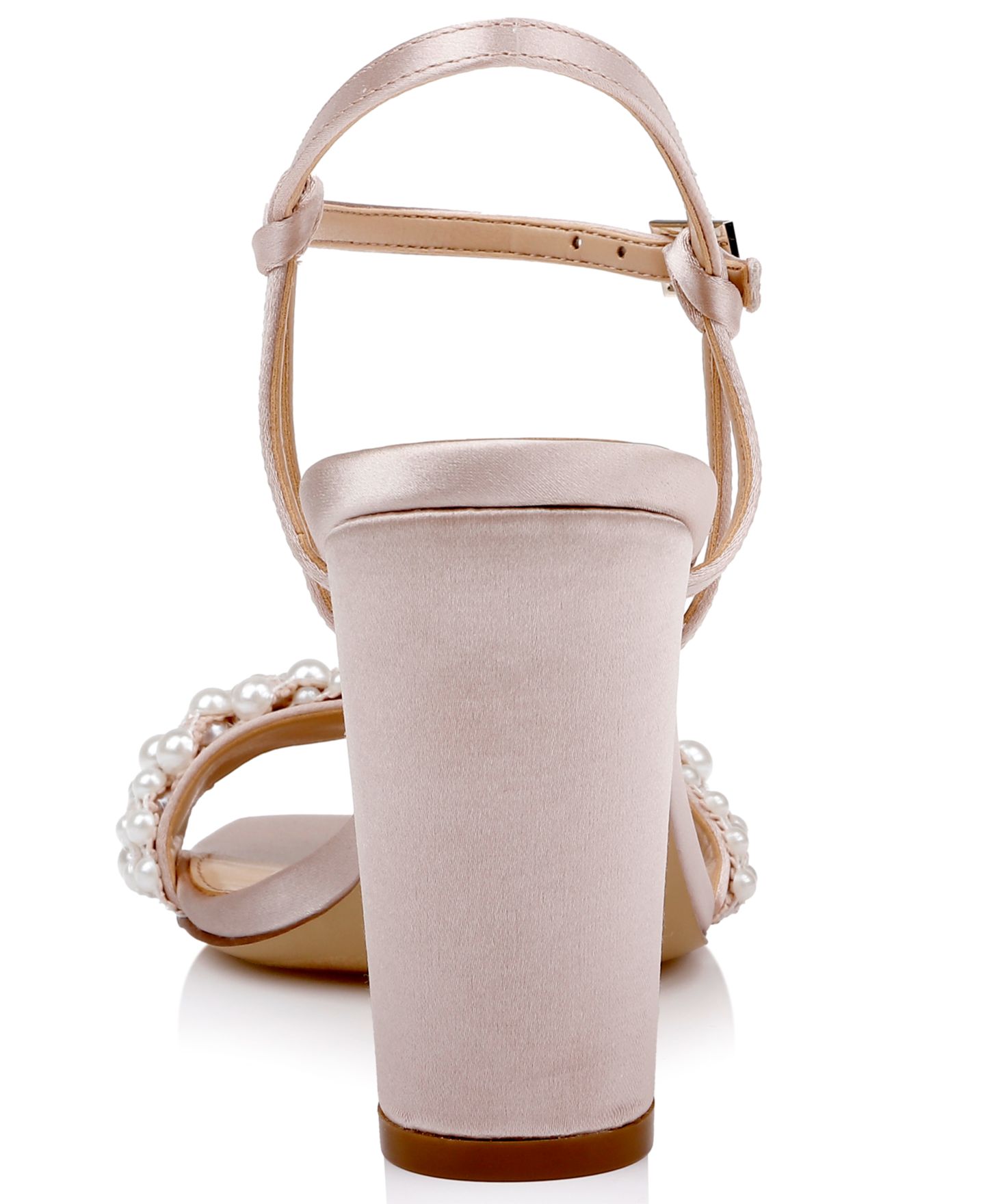 Женские сандалии Jewel Badgley Mischka Peoria Square Toe Evening, цвет: Шампань атласный — фото 3
