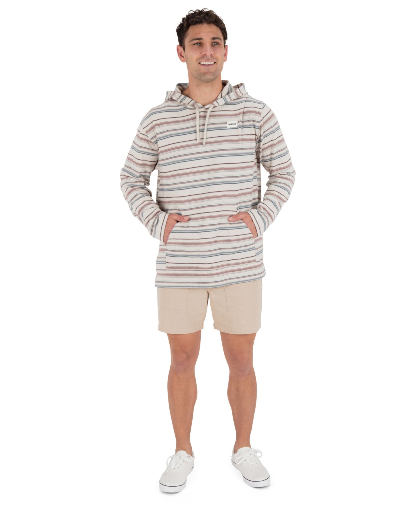 Мужской свитшот Hurley Regular-Fit Hooded Poncho, цвет: Кремовый — фото 2