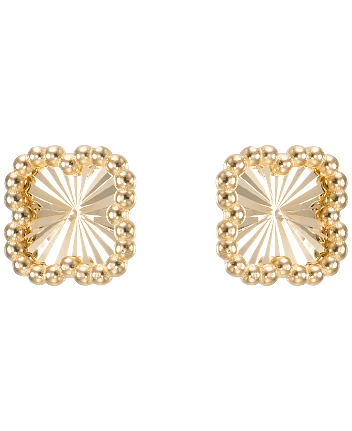 Macy's Textured Clover Stud Earrings in 10k Yellow Gold