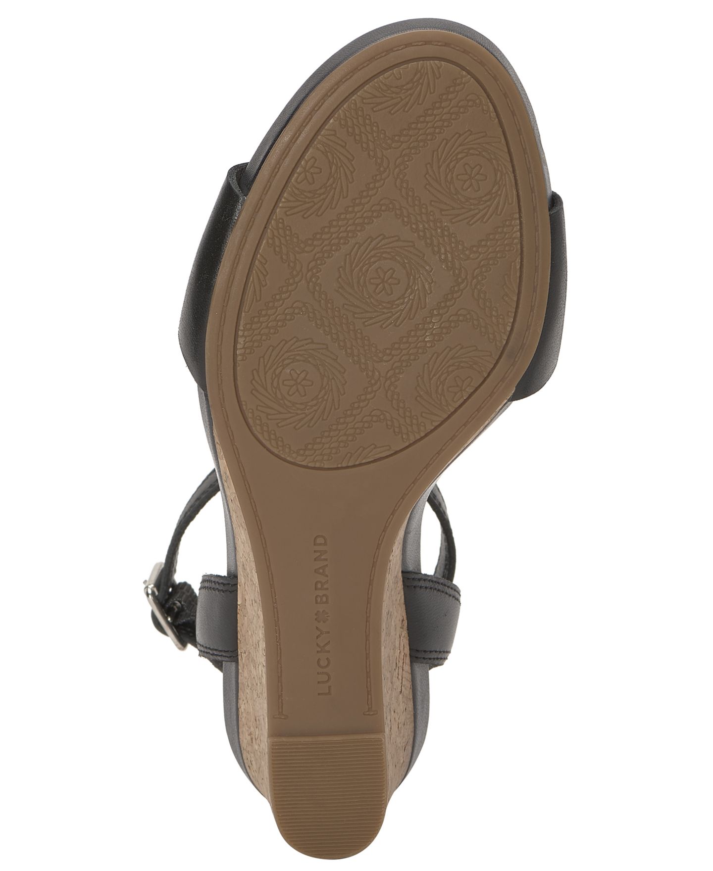 Женские сандалии Lucky Brand Lynda Ankle Strap Wedge, цвет: Чёрный мглистый — фото 5