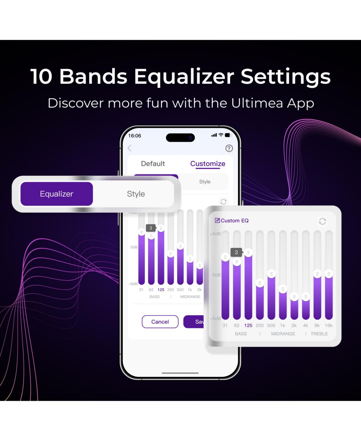 Ultimea 2.1ch Compact Sound Bar for Tv, 3-Inch Built-in Subwoofer, App Control, 120W Peak Power, Bluetooth 5.4 Tv Sound Bar, Poseidon M20