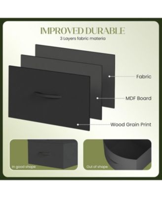 18 Drawer Long Dresser with Fabric Drawers, Sturdy Metal Frame, PU Handles, Spacious Storage Cabinet for Bedroom, Living Room, or Entryway