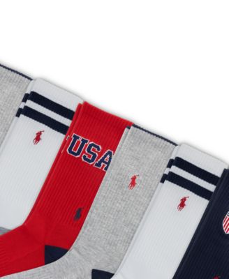Men's USA Logo Crew Socks, 6-Pack