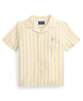 Boys' 2-7 Striped Cotton Oxford Camp Shirt