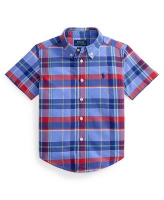 Boys' 2-7 Plaid Cotton Oxford Shirt