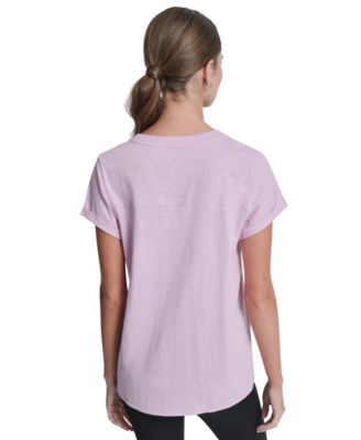 Women's Crew Neck Roll-Sleeve Top