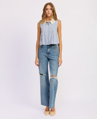 Women's Clara Sleeveless Button-Front Top