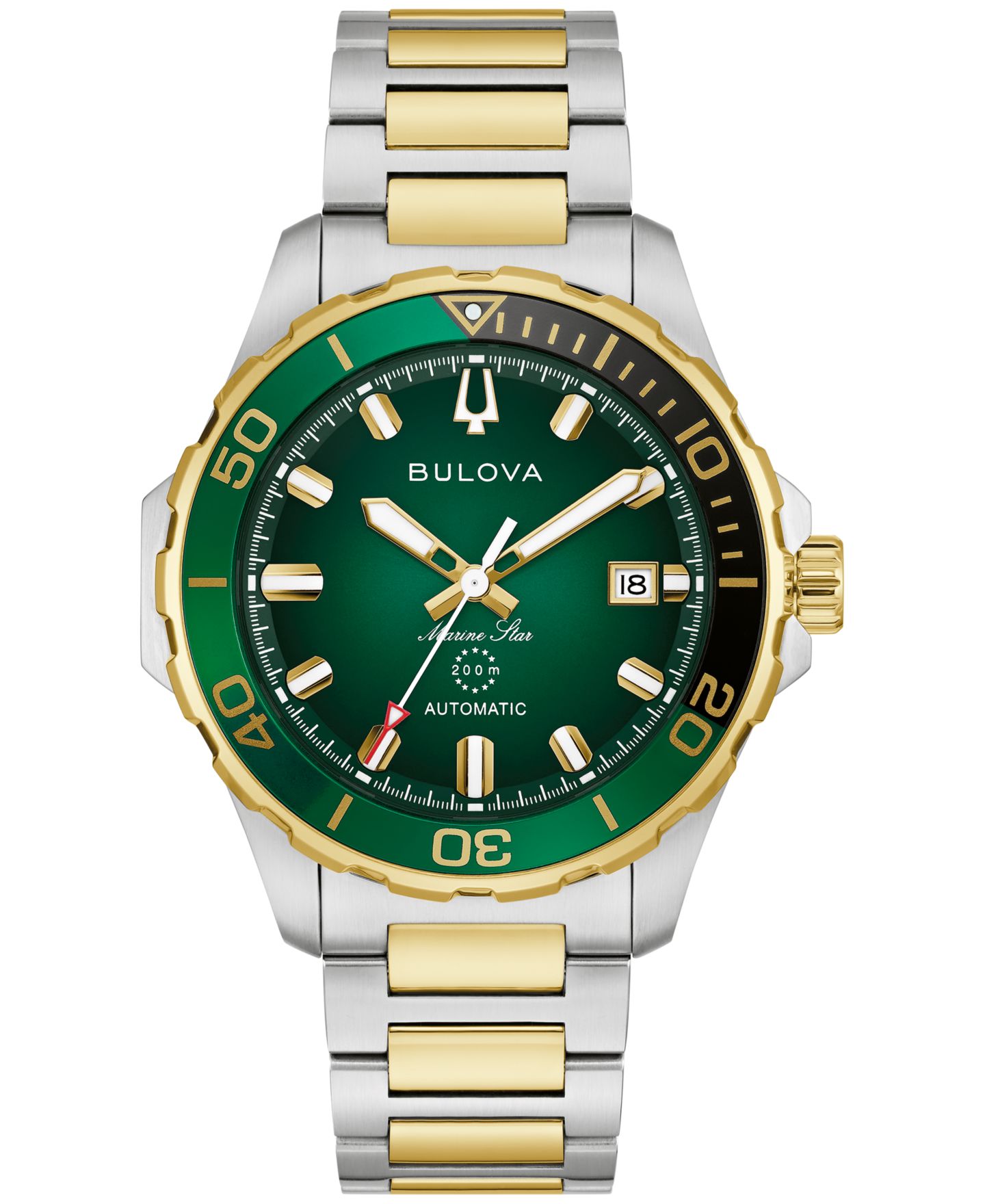 Мужские часы Bulova Marine Star Series B Automatic Two-Tone Stainless Steel Bracelet Watch 45mm — фото 1